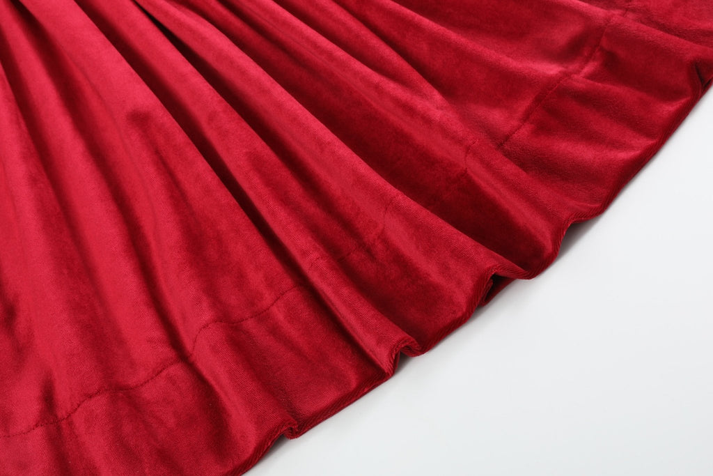 Red Velour Nativity Smocked Dress - Lil Cactus