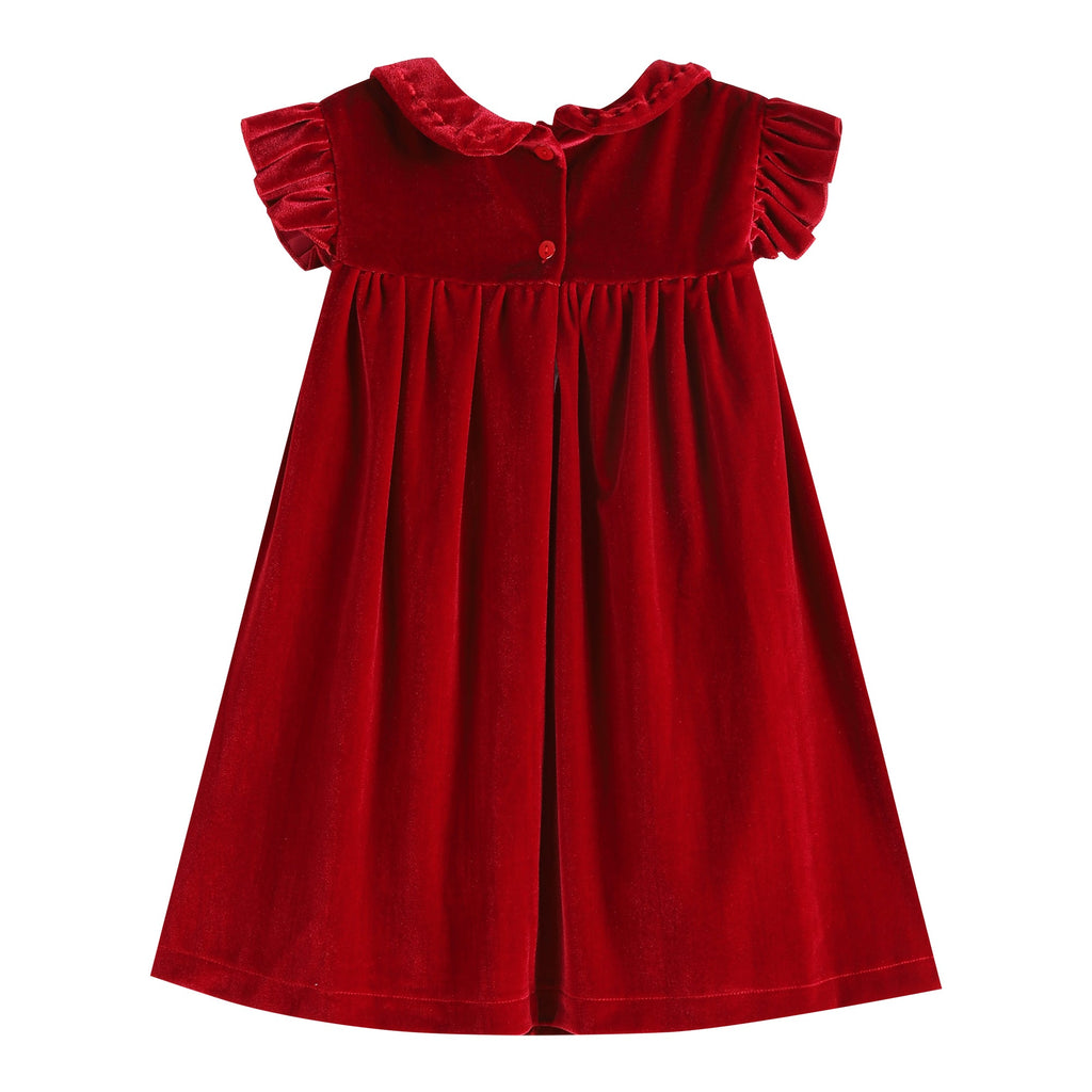 Red Velour Ruffle Dress - Lil Cactus