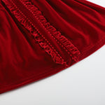 Red Velour Ruffle Dress - Lil Cactus