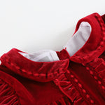 Red Velour Ruffle Dress - Lil Cactus
