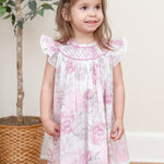 Rose Floral Print Bishop Dress - Lil Cactus