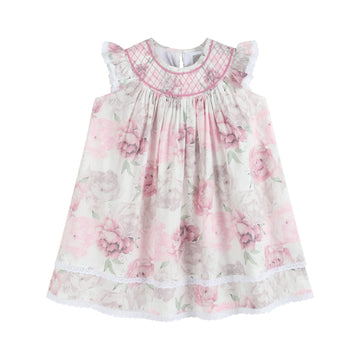 Rose Floral Print Bishop Dress - Lil Cactus