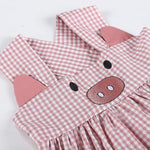 Rose Gingham Little Piggy Sleeveless A - Line Dress - Lil Cactus