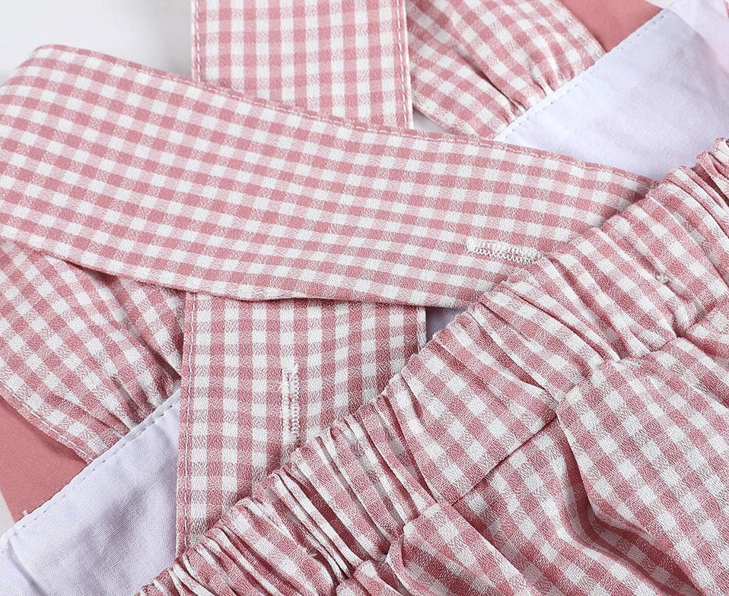 Rose Gingham Little Piggy Sleeveless A - Line Dress - Lil Cactus