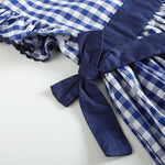 Royal Blue Gingham A - Line Dress - Lil Cactus