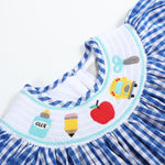 Royal Blue Gingham School Smocked Bishop Dress - Lil Cactus
