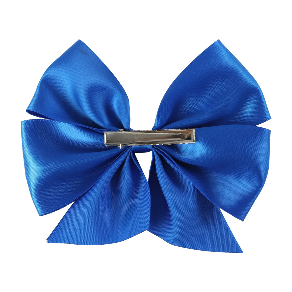 Royal Blue Satin Bow Hair Clip - Lil Cactus