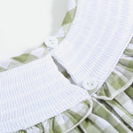 Sage Green Gingham Pumpkin Smocked Bishop Dress - Lil Cactus
