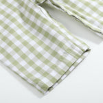 Sage Green Gingham Pumpkin Smocked Overalls - Lil Cactus