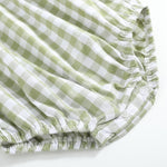 Sage Green Gingham Pumpkin Smocked Romper - Lil Cactus
