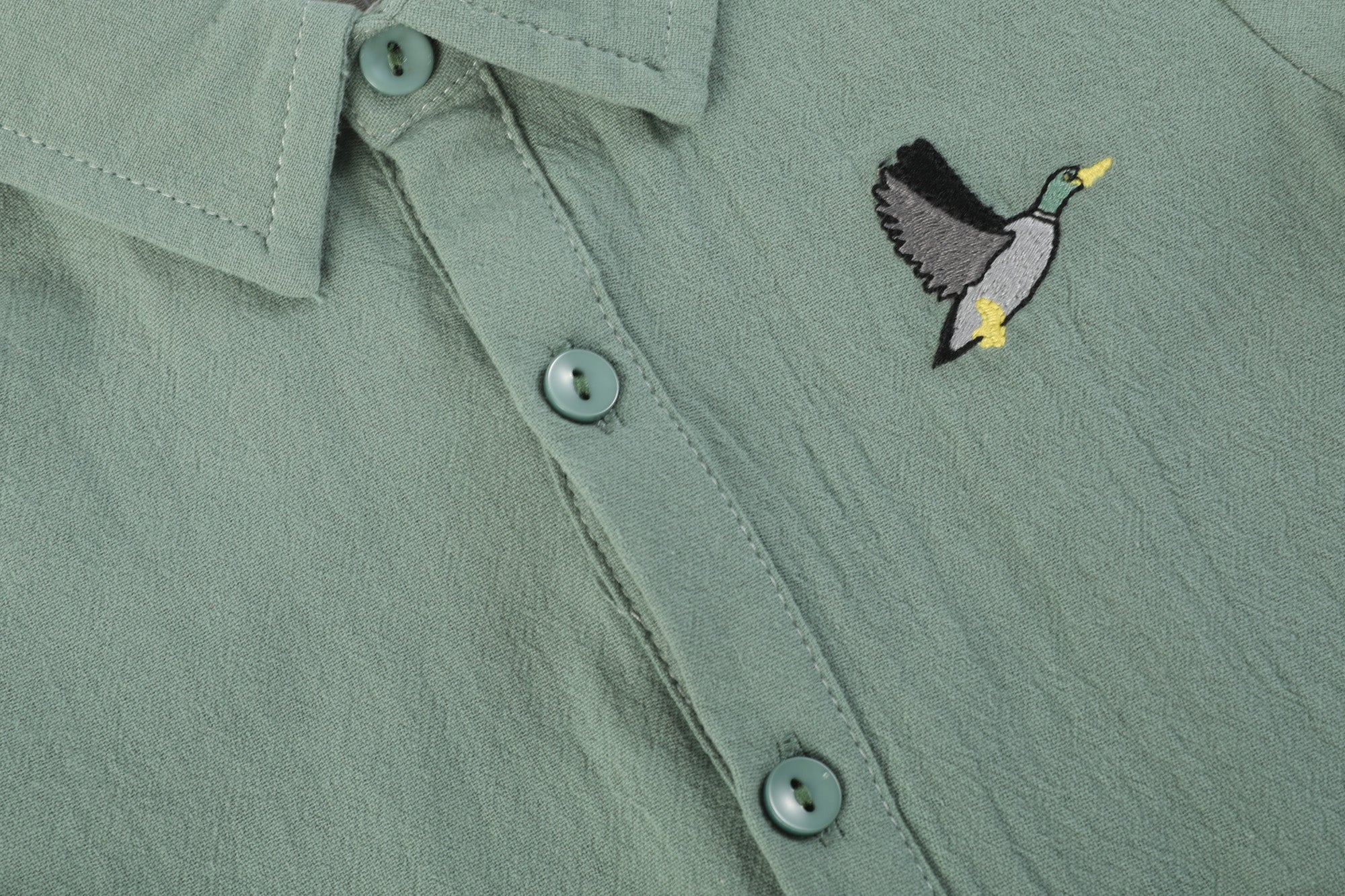 Sage Green Mallard Boys Dress Shirt 6Y