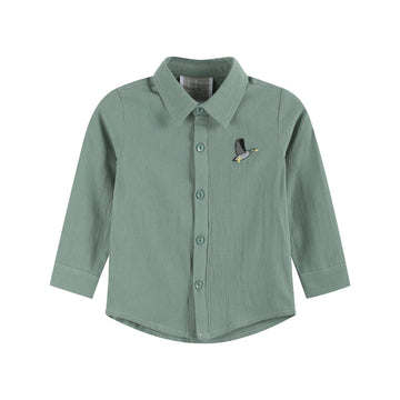 Sage Green Mallard Boys Dress Shirt - Lil Cactus