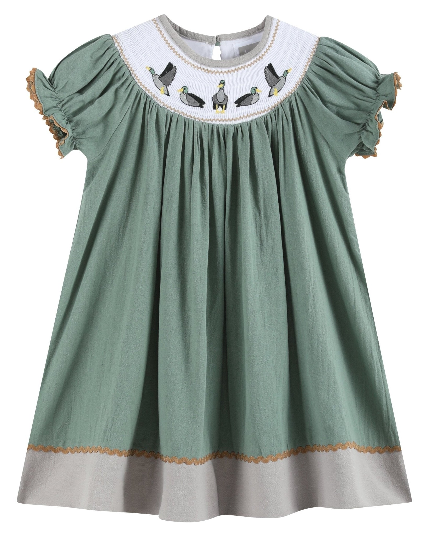 sage green smocked dress Mallard Bishop SUMMER-GOTH-KIHILIST Color:Lemon Curry smocked bodice and is Kids' Will Oxford Dress