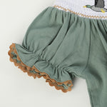 Sage Green Mallard Smocked Bishop Dress - Lil Cactus