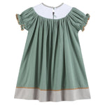 Sage Green Mallard Smocked Bishop Dress - Lil Cactus