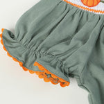 Sage Green Pumpkin Smocked Bishop Dress - Lil Cactus