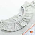 Sage Green Pumpkin Smocked Ruffle Dress - Lil Cactus