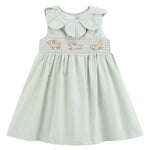 Sage Green Puppy Dog Petal Smocked Dress - Lil Cactus