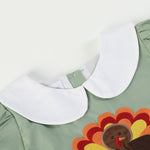 Sage Green Turkey Collared Dress - Lil Cactus