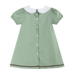 Sage Green Turkey Collared Dress - Lil Cactus