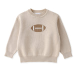 Sand Beige Football Sweater - Lil Cactus