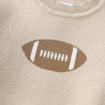 Sand Beige Football Sweater - Lil Cactus