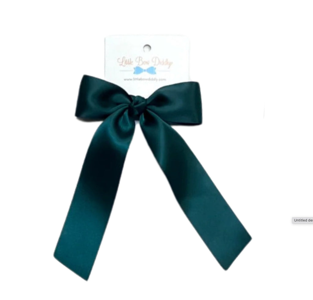 Satin Hair Bows with Long Tails - Lil Cactus
