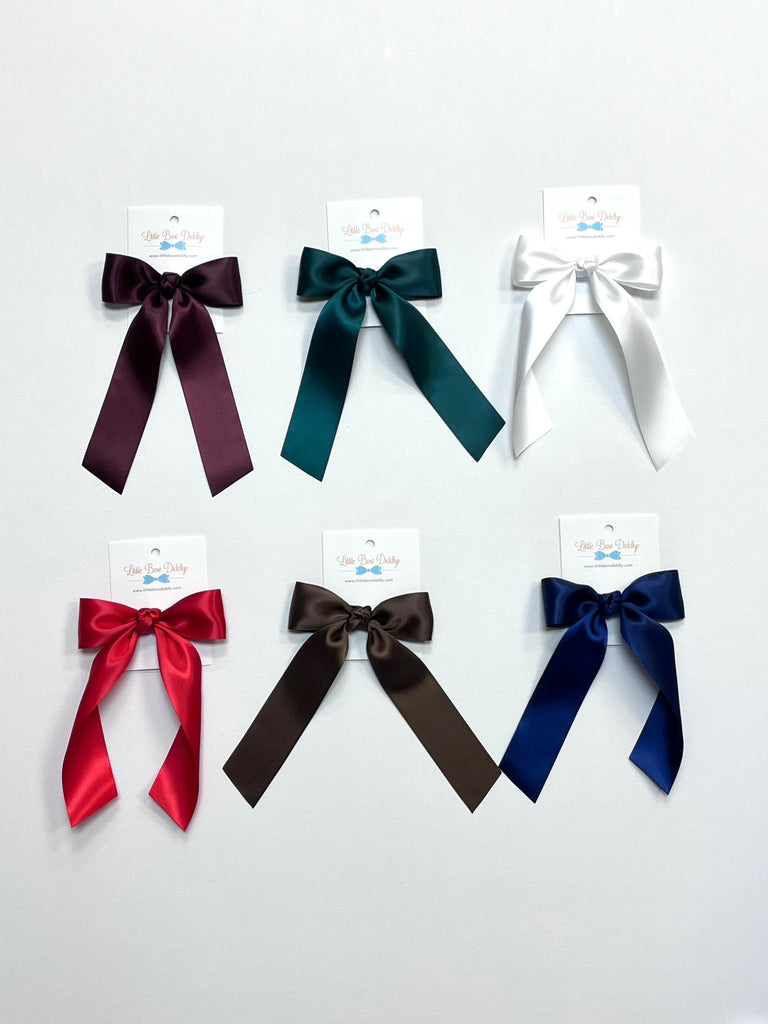 Satin Hair Bows with Long Tails - Lil Cactus