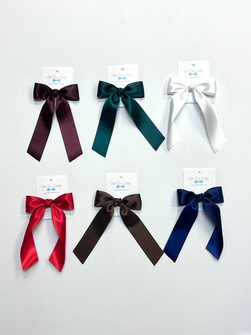 Satin Hair Bows with Long Tails - Lil Cactus
