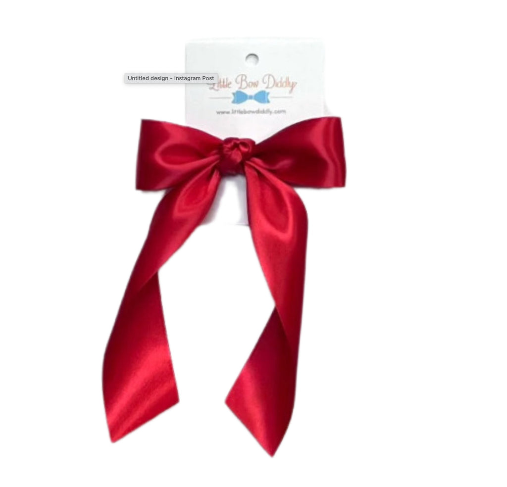 Satin Hair Bows with Long Tails - Lil Cactus