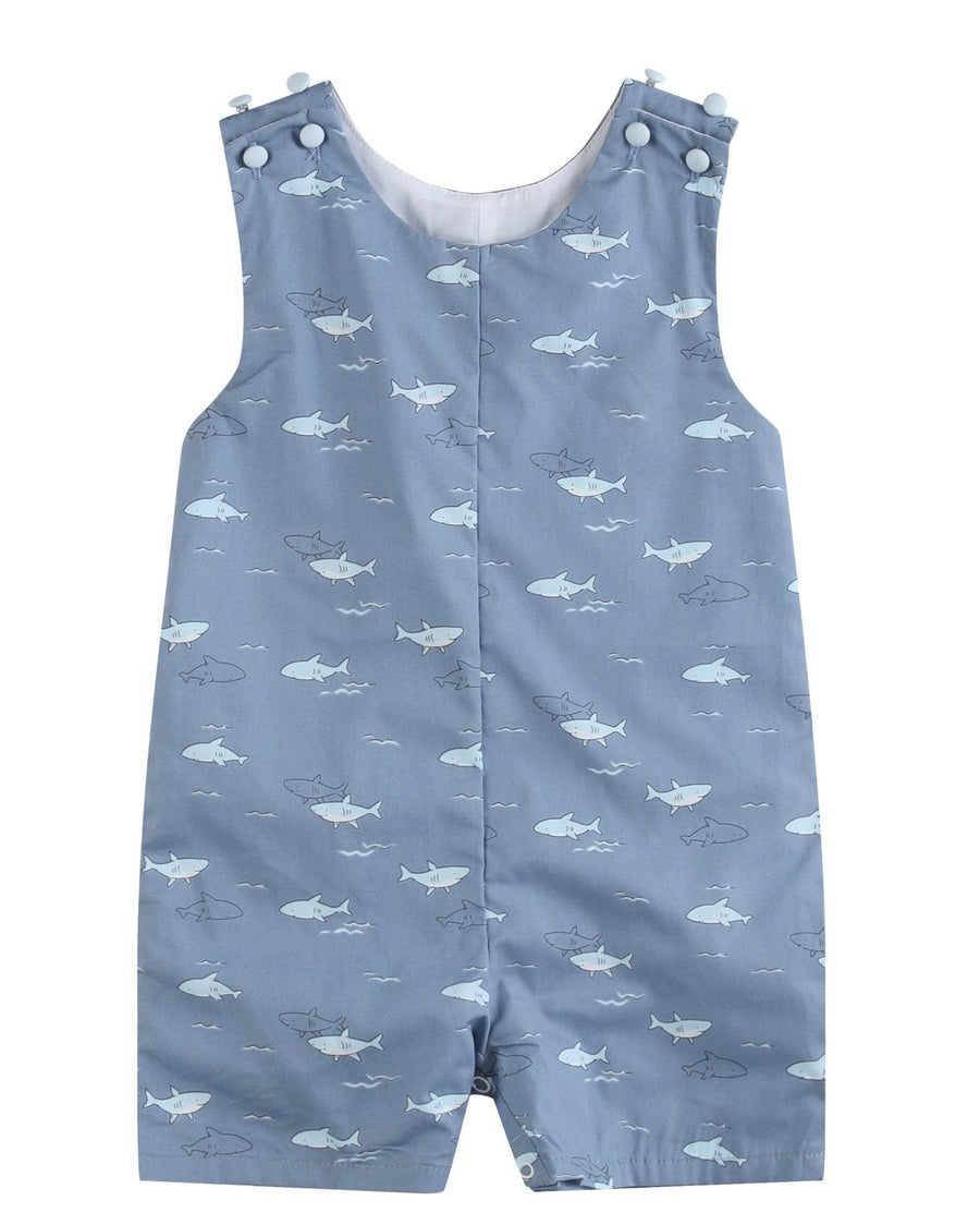 Shark Print Shortalls - Lil Cactus