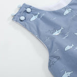 Shark Print Shortalls - Lil Cactus