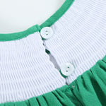 St. Patrick's Day Shamrock Green Smocked Bishop Dress - Lil Cactus