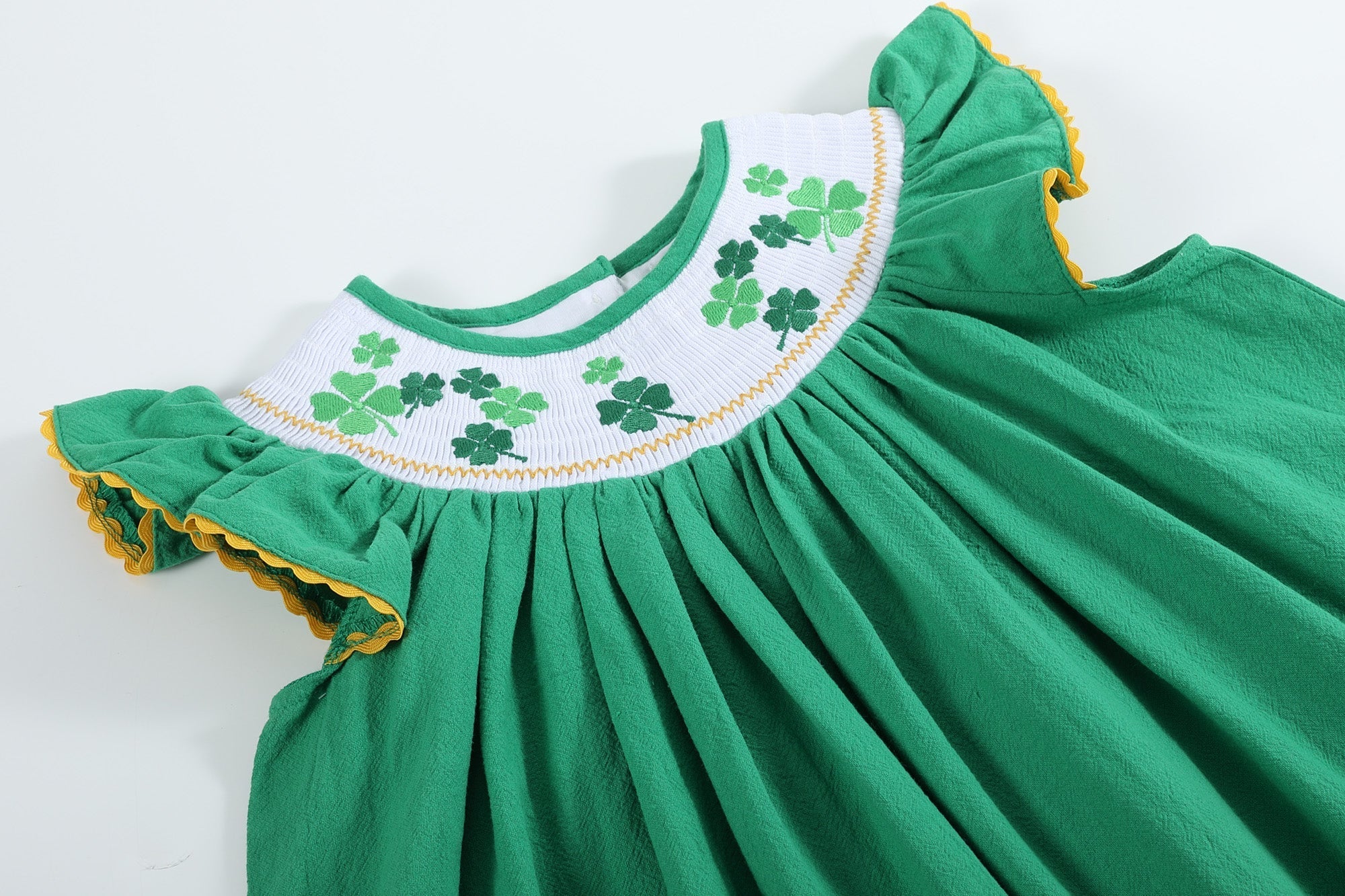 Lil Cactus Baby Dress St. Patrick's Day Shamrock Green Smocked Bishop Dress - 6Y, Summer Outfit, Cotton Lil Cactus Baby Dress St. Patrick's Day Shamrock Green Smocked Bishop Dress - 6Y, Summer Outfit, Cotton