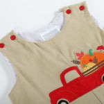 Tan Pumpkin Truck Overalls - Lil Cactus