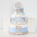 Teddy Bear Diaper Cake Collection - Blue - Lil Cactus