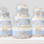 Teddy Bear Diaper Cake Collection - Blue - Lil Cactus
