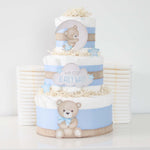 Teddy Bear Diaper Cake Collection - Blue - Lil Cactus