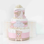 Teddy Bear Diaper Cake Collection - Pink - Lil Cactus