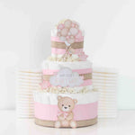 Teddy Bear Diaper Cake Collection - Pink - Lil Cactus