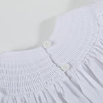 White and Blue Holy Smocked Bishop Dress - Lil Cactus
