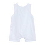 White and Blue Holy Smocked Overalls - Lil Cactus