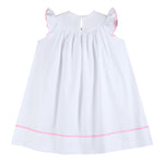White and Pink Bows Smocked Bishop Dress - Lil Cactus