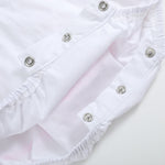 White and Pink Bows Smocked Ruffle Romper - Lil Cactus