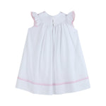 White and Pink Cross Smocked Bishop Dress - Lil Cactus