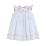 White and Pink Cross Smocked Bishop Dress - Lil Cactus
