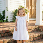 White and Pink Crosses Smocked Bishop Dress - Lil Cactus