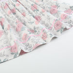 White and Pink Floral Smocked Bishop Dress - Lil Cactus