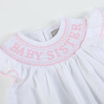 White Baby Sister Smocked Dress and Bloomer Set - Lil Cactus