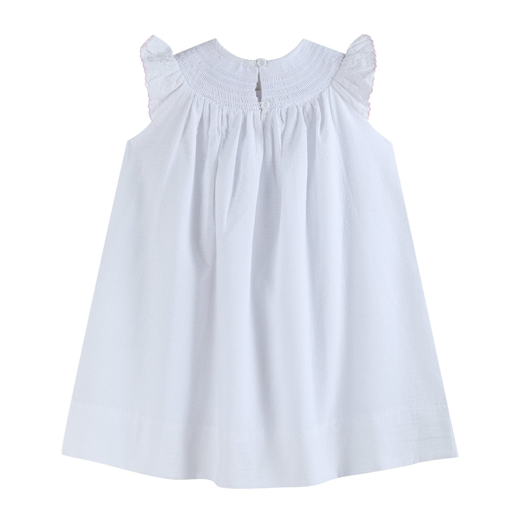 White Big Sister Smocked Bishop Dress - Lil Cactus